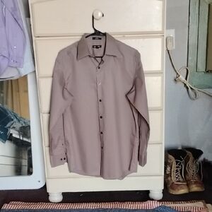 Claiborne Men's Taupe Dress Shirt - Long Sleeve Button-Up.  Clearance Sale